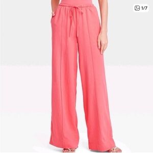 a new day Coral Pink Wide Leg Pull-On Pants